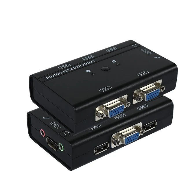 Conmutador compartido USB VGA de 2 puertos con 3 puertos USB 2.0