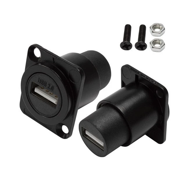 Acoplador de conector de montaje en panel USB 2.0 tipo D