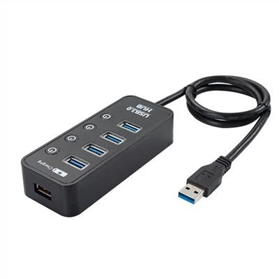 4 puertos USB3.0 HUB con 1 puerto de carga USB y puerto de CC
