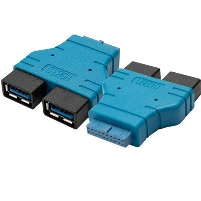Placa base 20pin hembra a doble USB3.0 adaptador hembra