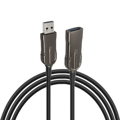 USB3.0 Cable macho a hembra con carcasa niquelada negra