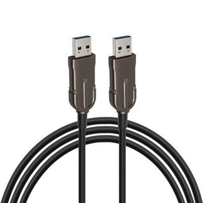 USB3.0 Cable macho a macho con carcasa niquelada negra