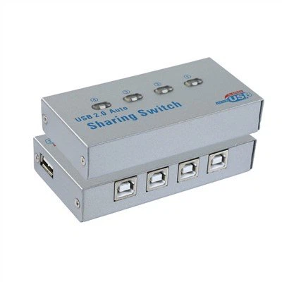 Blanco 4 entradas 1 salida USB 2.0 Interruptor para compartir