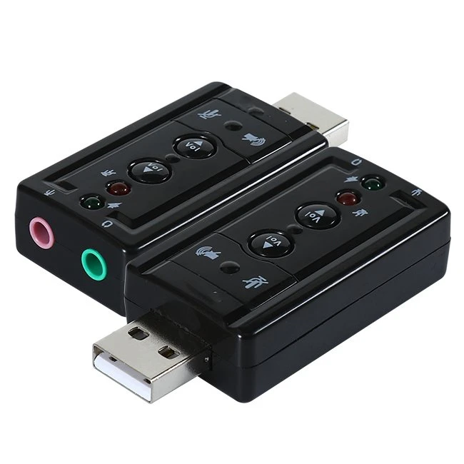 Adaptador de tarjeta de sonido USB a conector de audio con botón