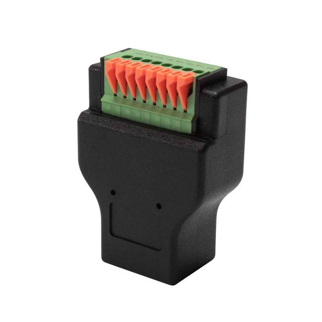 Rj45 Female To Spring 8pin Terminal Block Adapter