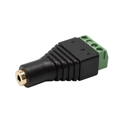 Hembra estéreo de 4 polos de 3,5 mm a bloque de terminales de 4 tornillos