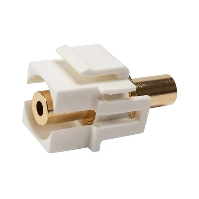 Insertos de conector Keystone estéreo tipo empotrado TRS chapados en oro de 3,5 mm - Blanco