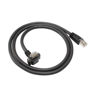 RJ45 al cable Ethernet en ángulo de la cámara GigE del tornillo de bloqueo RJ45